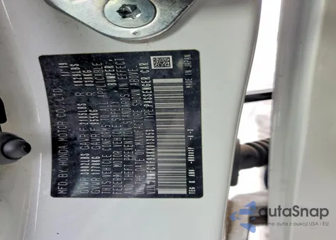 2019 Honda Civic Touring from USA, damaged, VIN JHMFC1F9XKX013053